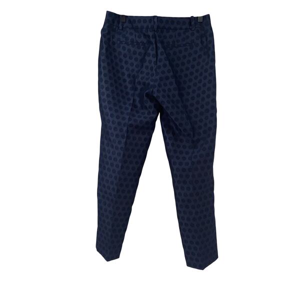 J Crew Skimmer Ankle Pants City Fit Navy Blue Swiss Dot Woman’s Size 2 Pockets - Picture 4 of 7